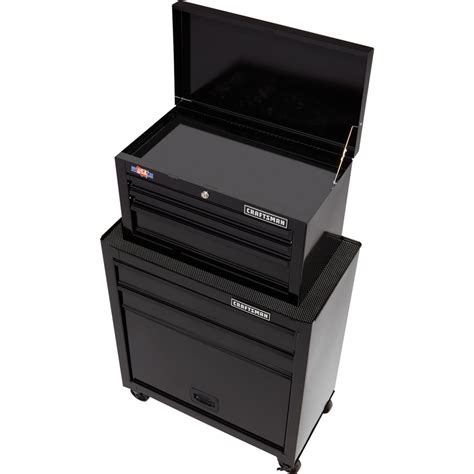 craftsman 44.25-in x 26.5-in 5-drawer ball-bearing steel tool cabinet black|CRAFTSMAN Tool Chest Combo with Drawer Liner Roll, 26.